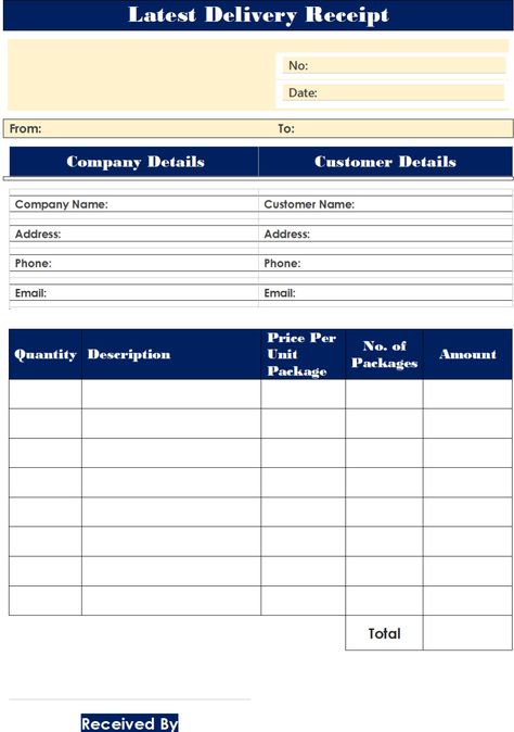 Delivery Receipt Template - Free Report Templates Delivery Company Receipt, Receipt Design, Delivery Receipt, Free Receipt Template, Win For Life, Ups Delivery, Cash Flow Statement, Purchase Receipt, Delivery Company