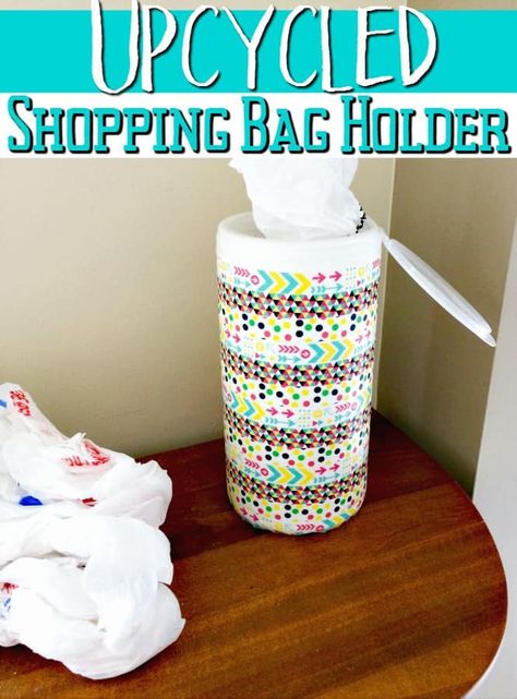 Diy Shopping Bag, Shopping Bag Holder, Shopping Bag Storage, Easy Upcycle, Upcycle Crafts Diy, Diy Crafts For Adults, Work Diy, Diy Valentines Crafts, Recycled Projects