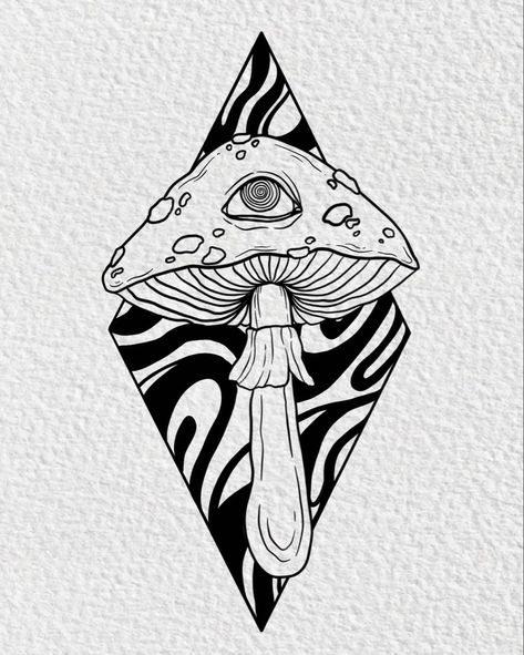 Trippy mushroom tattoo art with third eye and swirls & trippy patterns Trippy Mushroom Tattoo, Trippy Tattoo, Mushroom Tattoo, Trippy Mushroom, Alien Drawings, Trippy Drawings, Mushroom Tattoos, Mushroom Drawing, Tattoo Design Book