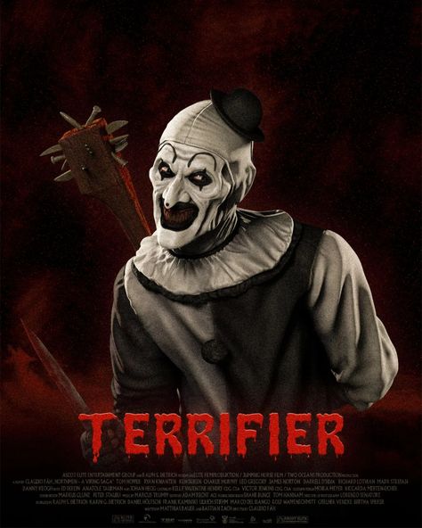 ⛧ 𝐓𝐄𝐑𝐑𝐈𝐅𝐈𝐄𝐑 ⛧ Terrifier fan poster. Made in photoshop #terrier #terrifier2 #terrifier3 #terrifiermovie #fanart #movieposter #photoshop #posterdesign #horrormovies #horrorfan #horrorart Terrifier Fanart, Terrifier 2, Ryan Kwanten, Viking Saga, Tom Hopper, Art The Clown, Fan Poster, In My Room, The Clown