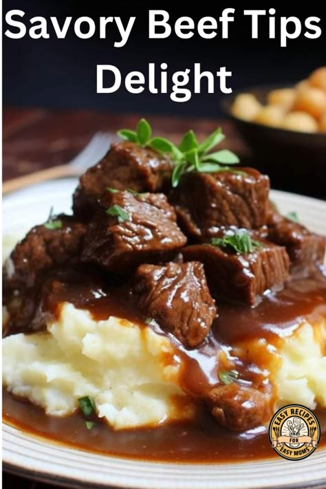 Savory Beef Tips Delight - Recipes Online Tenderloin Tips Recipe, Tenderloin Tips, Delight Recipes, Beef Tip Recipes, Beef Tenderloin Recipes, Sirloin Tips, Beef Sirloin, Beef Tips, Tender Beef