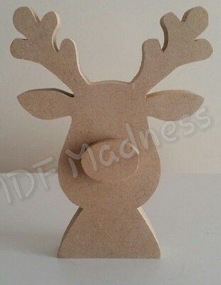 WOODEN CRAFT SHAPE. MDF 3D RUDOLPH / REINDEER. CHRISTMAS ITEM | eBay Raindeer Crafts, Christmas Shapes, Wooden Craft Shapes, Rudolph Reindeer, Wooden Christmas Crafts, Wooden Craft, Christmas Sleigh, Christmas Wood Crafts, Shape Crafts