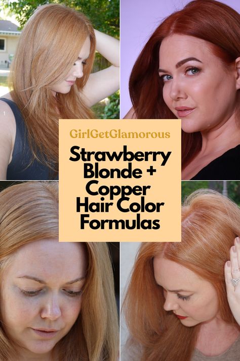 Diy Red Hair Color At Home Strawberry Blonde, Light Ginger Hair Formula, Honey Copper Formula, Strawberry Blonde Formula Wella, Copper Hair Wella Formula, 8rc Light Copper Blonde, Paul Mitchell Strawberry Blonde Formula, Ginger Hair At Home, Wells Color Formulas