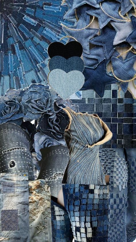 jeans denim recycle Denim Inspiration Board, Denim Fashion Photography, Denim Moodboard, Denim Recycle, Denim Aesthetic, Bohemian Princess, Rough And Smooth, Sustainable Denim, Denim Inspiration