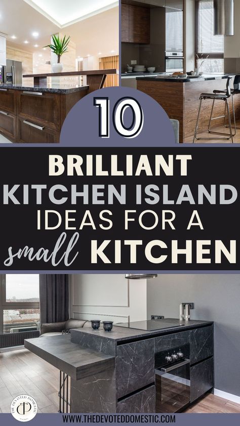 OMG, i wish i knew about these 10 brilliant kitchen island ideas for a small kitchen much sooner!! i got a rolling kitchen island and it helped me FINALLY organize my space, and i also have like twice as much space for cooking. these ideas are crazy good!! Kitchen Island Seating Small Space, Small Kitchen Island 4 Seats, Small Kitchen With Island And Dining, Island For A Small Kitchen, Small Island Bench Kitchen, Island Against Wall Kitchen, Small Kitchen With Island Ideas Layout, Kitchen Island Ideas For Small Kitchens, Island In Small Kitchen