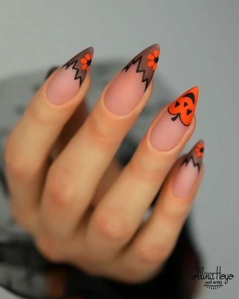 #nailsofinstagram #instanails #instagramnails #notd #nailsdid #nailsoftheday #naildesign #nails2inspire #prettynails #nailswag #nailsonfleek #ghosts #ghostnails #floralnails #halloweennails #freehand #freehandnailart" Halloween Painted Nails Short, Halloween Coffin Shaped Nails, Halloween Almond Shape Nails, Classy Halloween Nail Designs, Summer Ballerina Nails, Nail Ideas Ballerina, Boho Halloween Nails, Ballerina Nails Designs Ideas, Poison Apple Nails