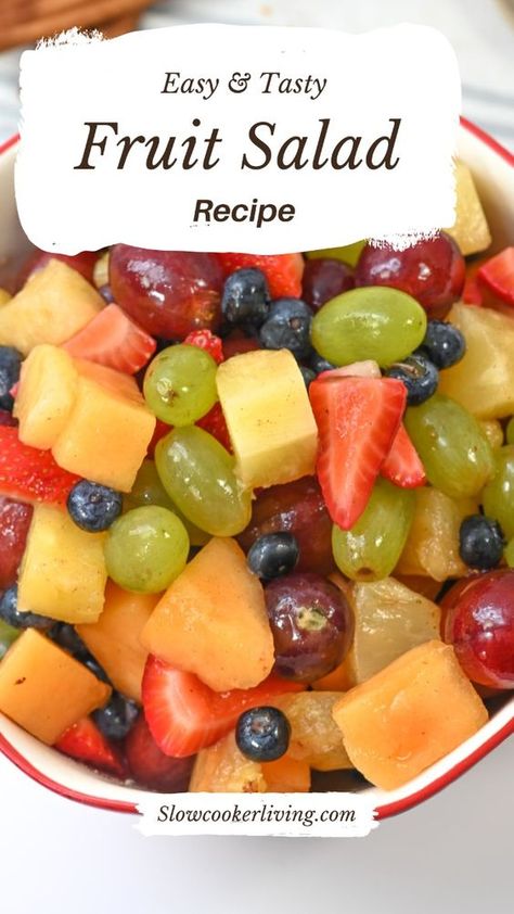 This vibrant Fruit Salad is a refreshing mix of fresh, juicy fruits that’s perfect for any occasion! Bursting with natural sweetness, it’s a healthy, colorful side dish for BBQs, picnics, or holiday gatherings. With a simple, light dressing to enhance the flavors, this easy-to-make fruit salad is packed with nutrients and ideal for meal prep or a quick snack. Customize with your favorite fruits for a fresh, delicious treat everyone will enjoy! Fruit Mix Salad, Make Ahead Fruit Salad For A Crowd, Lettuce Salad With Fruit, Fresh Fruit Salad Recipe Simple, Christmas Morning Fruit Salad, Chopped Fruit Salad, How To Make Fruit Salad, Easy Fruit Salad Recipes Simple, Fruit Salad With Orange Juice