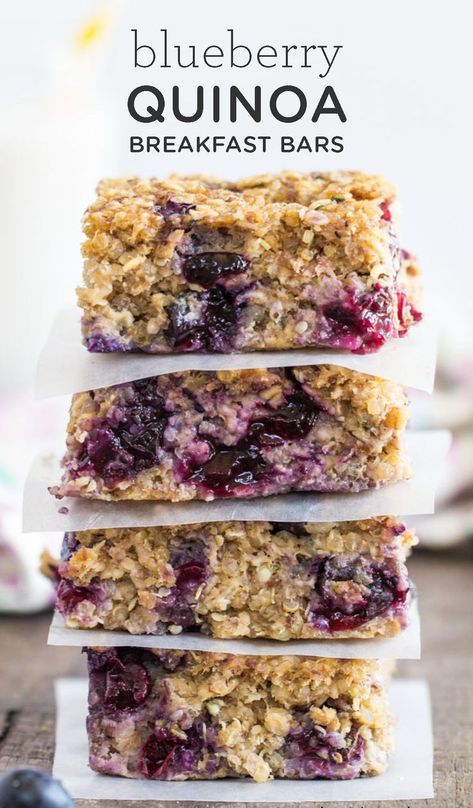 Blueberry Quinoa Breakfast Bars, Blueberry Quinoa, Quinoa Breakfast Bars, Quinoa Bars, Quinoa Recipes Healthy, Healthy Bars, Quinoa Breakfast, Simply Quinoa, Blueberry Breakfast