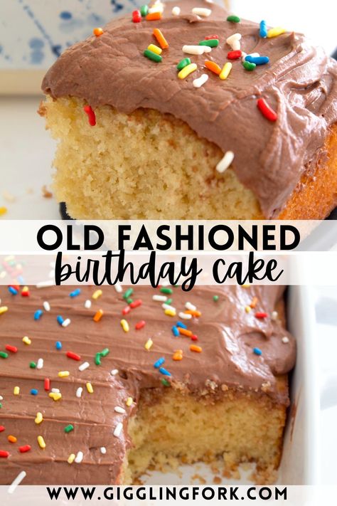 Old Fashioned Birthday Cake Old Fashion Cake Recipes, Birthday Cake From Scratch, Old School Cake, Homemade Milk Chocolate, Chocolate Icing Recipes, Cake Batter Recipes, Homemade Birthday Cake, Milk Chocolate Frosting, Chocolate Zucchini Cake