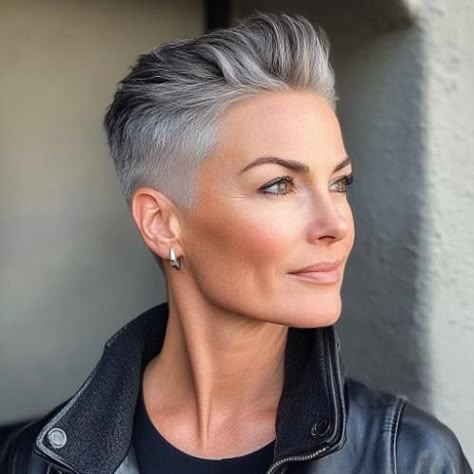 71 Fabulous Gray Hairstyles for Women Over 50 to Try in 2024 50 Haircuts For Women Over 50, Short Hair Women Over 50, Gray Hairstyles For Women, Short Hairstyles Over 50, Grey Hair Over 50, Gray Hairstyles, Short White Hair, Short Spiked Hair, Short Silver Hair