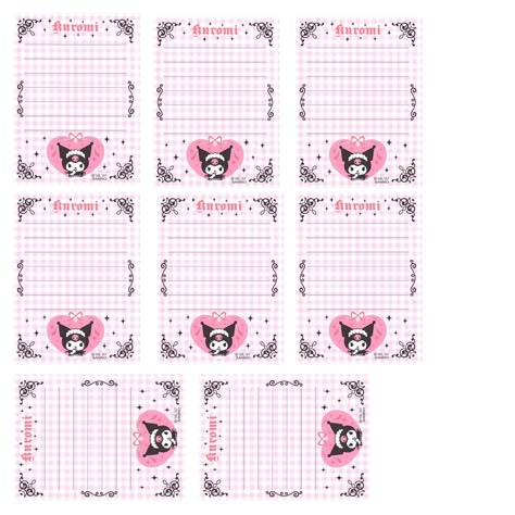 Kuromi Memo Pad Printable, Kuromi Notes, Kuromi Note, Keyboard Themes Wallpaper, Memo Pad Design, Cute Puppies And Kittens, Note Pad Design, Love Mail, Lomo Card