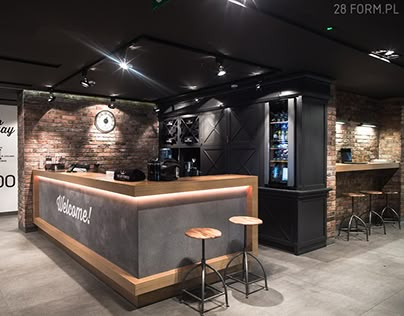 Cafe Gym Interior Design, Crossfit Design Interior, Gym Counter Design, Gym Cafe Design, Gym Bar Design, Gym Design Interior Industrial, Industrial Gym Design, Gym Reception Design, Fitness Gym Interior Design