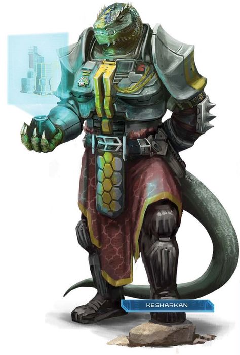 Sci Fi Aliens Concept Art, Sci Fi Lizardfolk, Scifi Lizardman, Sci Fi Lizardman, Alien Soldier Art, Sci Fi General, Starfinder Vesk, Dnd Futuristic, Dnd Sci Fi