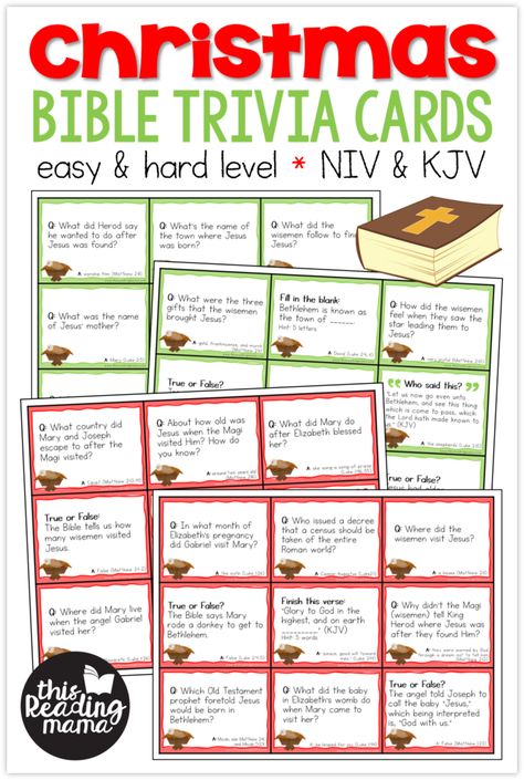 Christmas Bible Trivia Cards - This Reading Mama Christmas Games Free Printable, Christmas Games Free, Christmas Trivia For Kids, Christmas Bible Trivia, Christmas Bible Study, Christian Christmas Games, Free Christmas Games, Bible Trivia, Christmas Trivia