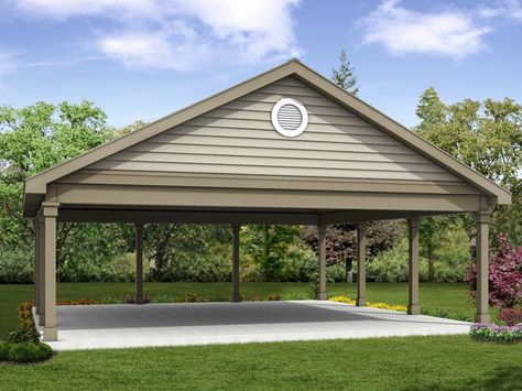 051G-0102: Carport Plan Size 26'x26' Nice Garage, Carport Addition, Carport Modern, Modern Carport, Garage Extension, Diy Carport, Carport Plans, Pergola Carport, Carport Garage