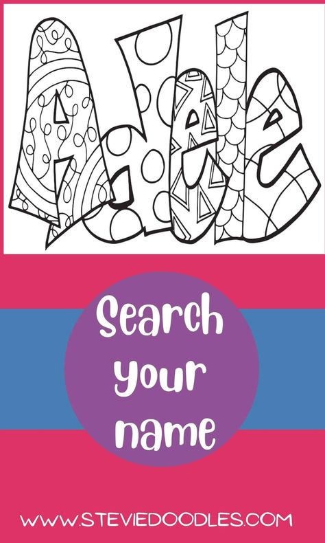 ADELE Free Name Coloring Page — Stevie Doodles Sleepover Activity Ideas, Adele Name, Ella Name, Name Art Projects, Doodle Name, Name Coloring Pages, J Names, Name Practice, All About Me Activities