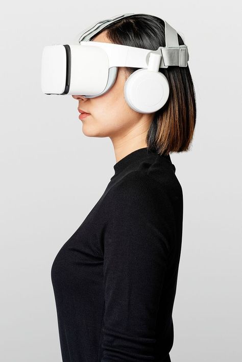 Woman with VR headset mockup psd | premium image by rawpixel.com / Roungroat Game Mockup, Raw Images, Virtual Reality Glasses, Vr Glasses, Technology Photos, Cool Photography, Head Wrap Scarf, Smart Technology, Photography Images