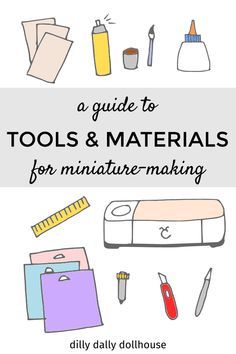 Tools and Materials for Making Dollhouse Miniatures - a list by dilly dally dollhouse Cricut Miniatures, Dollhouse Restoration, Diy Minatures, Dollhouse Remodel, Lps Crafts, Dollhouse Furniture Tutorials, Dollhouse Bookcase, Miniature Making, Dollhouse Makeover