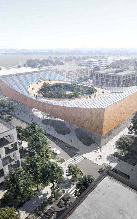 science-center Danish Architecture, Science Park, Wooden Facade, Culture Center, Sustainable City, Rooftop Patio, Cultural Architecture, Architecture Design Concept, New Museum