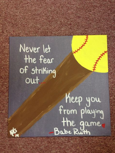 Softball painting Softball Birthday Cards Diy, Softball Painting Ideas, Softball Paintings On Canvas, Softball Diy Crafts, Softball Drawings Ideas, Softball Paintings, Softball Drawings, Softball Wallpapers, Softball Pitching Drills