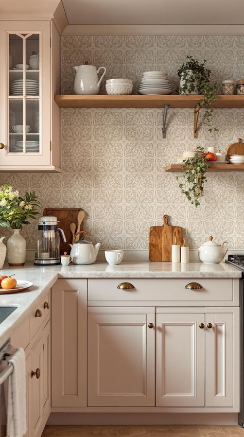 backsplash kitchen ideas Cottagecore Backsplash, Floral Backsplash Kitchen, Stone Splashback Kitchen, Stone Backsplash Kitchen Rustic, Backsplash Wallpaper Kitchen, Farmhouse Backsplash Kitchen, Vintage Tile Backsplash, Kitchen Wallpaper Backsplash, Cottage Backsplash