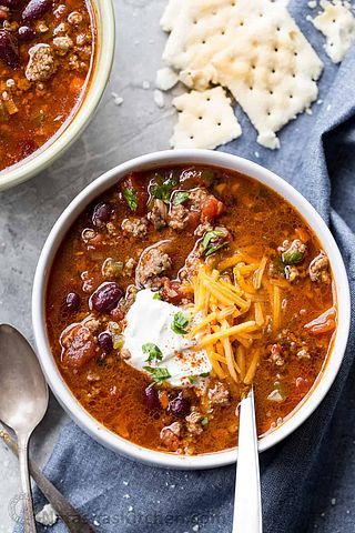 Beef Chili Recipe | Natasha's Kitchen | Bloglovin’ Natashas Kitchen Chili, Chili Recipe Natashas Kitchen, Natashas Kitchen Soup Recipes, Natashas Kitchen Recipes Soup, Natasha’s Kitchen Chili, Chili Natashas Kitchen, Natasha Kitchen Recipes, Stove Top Chili Recipe, Winter Chili Recipe