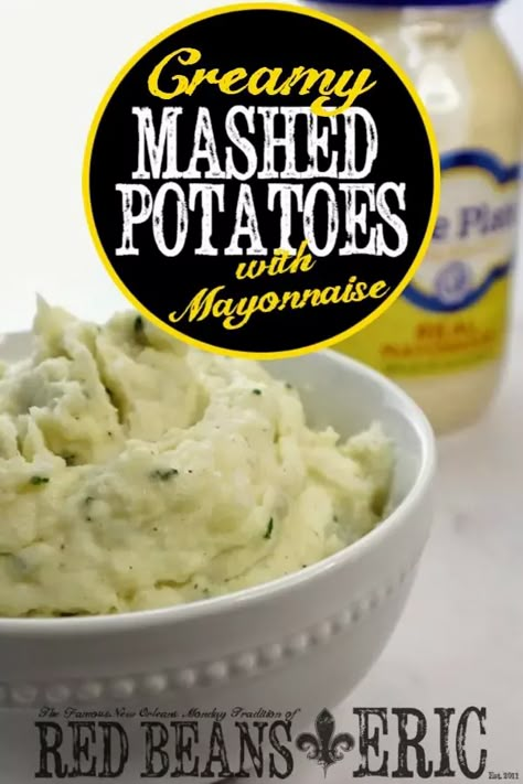 Potatoes With Mayonnaise, Hamburger Steak Recipes, Mashed Red Potatoes, New Orleans Recipes, Avocado Tomato Salad, Mayonnaise Recipe, Cajun Creole Recipes, Making Mashed Potatoes, Mashed Potato Recipes