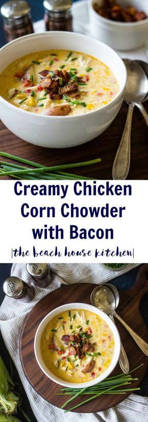 Creamy Chicken Corn Chowder, Soup Recipes Chicken, Corn Chowder With Bacon, Bacon Corn Chowder, Bacon Corn, Chicken Corn Chowder, Creamy Chicken Recipes, Chicken Corn, Sunday Dinners