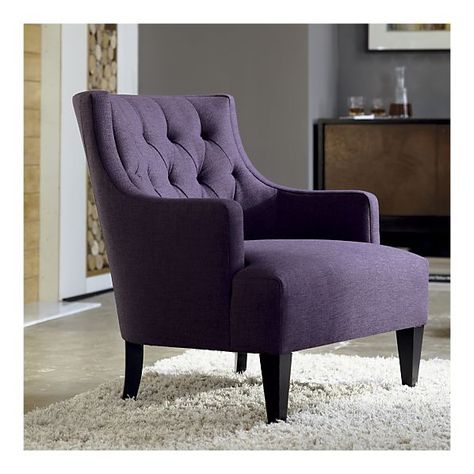 I think I am in the market for a new chair, thanks C&B!  On to my purple board! Purple Accent Chair, Purple Furniture, Purple Living Room, Purple Chair, Purple Bedrooms, Upholstered Swivel Chairs, Swivel Chair Living Room, Trendy Living Rooms, Living Room Collections