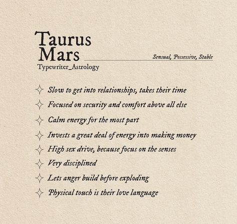 Taurus Mars, Leo Rising, Birth Chart Astrology, Astrology Numerology, Scorpio Moon, Physical Touch, Natal Charts, Birth Chart, Love Languages