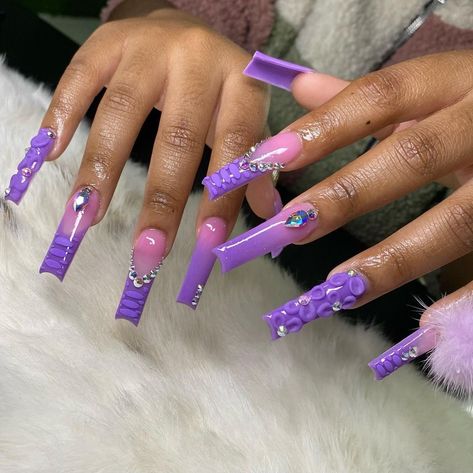 Daily Nails, Nails Accessories, Nail Acrylic, Purple Nails, Nail Designs, Personal Care, Nails, Purple, On Instagram