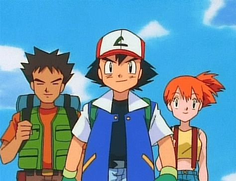 Brock, Ash, and Misty will always be the best Pokemon gang! Ash Brock And Misty, Pokemon Live Action, Ash Misty Brock, Ash Misty And Brock, Iconic Trios, Misty And Brock, Friendship Motivation, Brock Pokemon, Johto Region