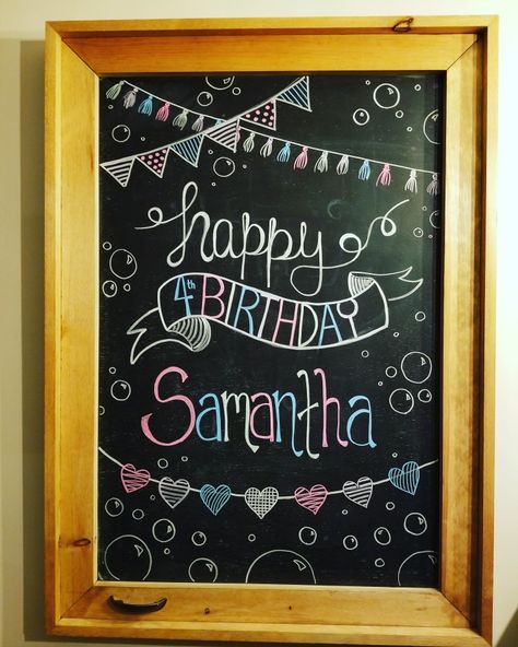 Happy Birthday Chalk Art, Happy Birthday Blackboard Ideas, Chalkboard Wall Art Birthday, Birthday Chalkboard Art, Chalk Birthday Sign, Chalkboard Wall Art, Chalkboard Doodles, Teachers Day Card, Board Decoration