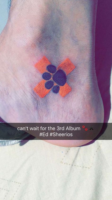 so I got my tattoo inspired from the First and Second Album of Ed Sheeran ✖️ #Ed #Sheerios My Tattoo, Beautiful Person, Ed Sheeran, Body Tattoos, Tattoos And Piercings, Paw Print Tattoo, I Tattoo, Tattoos For Guys, Paw Print