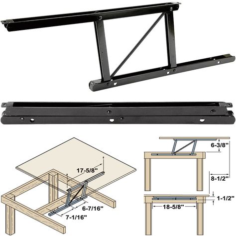 Woodtek 164228, Hardware, Table, Folding Table Hardware, Coffee Table Top Lift Mechanism-L+r, Brackets - Amazon Canada Lift Up Coffee Table, Standing Desk Frame, Lift Coffee Table, Coffee Table Top, Woodworking Store, Table Folding, Folding Furniture, Lift Top Coffee Table, Diy Coffee Table