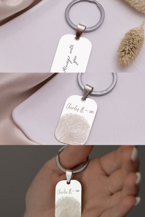 Carry your memories wherever you go with our Custom Fingerprint Keychain! 🔒 Personalize your keychain with a fingerprint that's uniquely yours, making it a perfect keepsake or a thoughtful gift for your loved ones. . . #personajewelry #jewelry #fashion #jewellery #handmade #earrings #accessories #necklace #gold Fingerprint Keychain, River Edge, Engraved Keychain, Earrings Accessories, Jewellery Handmade, Custom Keychain, May 17, Fashion Jewellery, Accessories Necklace