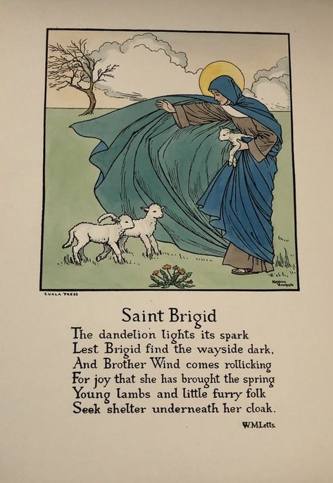 TCD Research Collections on Twitter: "Today is St. Brigid’s day or Lá Fhéile Bríde which depicts the end of winter, the first day of spring and is a time of new beginnings. St. Brigid is also associated with Imbolc which is the start of spring and marks the halfway point between the winter solstice and spring equinox https://t.co/uUsmHfFTx8" / Twitter Celtic Revival, St Brigid Of Ireland, Sister Lily, Saint Brigid, John Millington, Dandelion Light, Sacred Space Altar, Start Of Spring, Embroidery Workshop