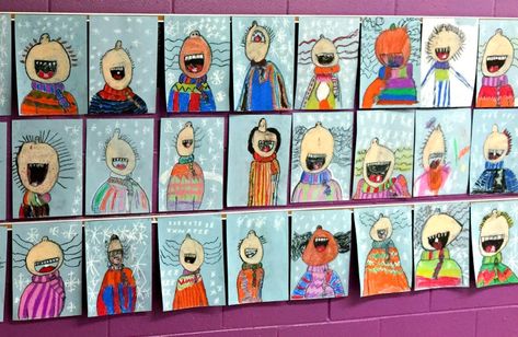 Catching Snowflakes – Fanciful Art Room Catching Snowflakes, Charlie Brown Comics, January Art, Winter Art Lesson, Snowflakes Art, Christmas Art Projects, Advent Activities, 2nd Grade Art, Winter Art Projects