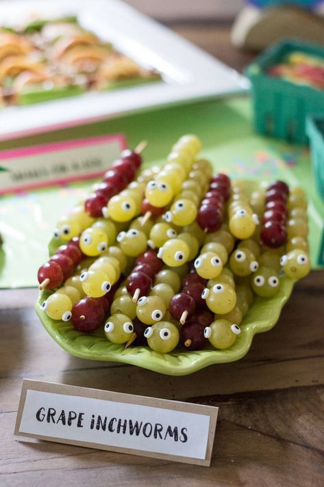 Animal Vegetable Tray, Snail Themed Food, Woodland Animals Food Ideas, Animal Themed Party Snacks, Woodland Theme Appetizers, Party Animal Theme Food, Wild Animal Birthday Party Jungle Theme Food Ideas, Safari Snack Ideas, Animal Theme Snacks