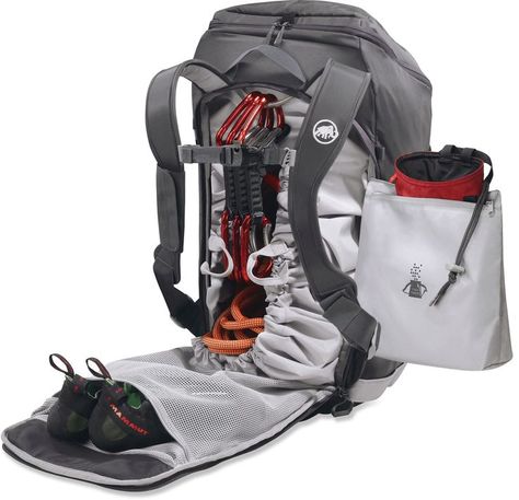 Mammut Neon Gear 45 Climbing Pack - Free Shipping at REI.com Rock Climbing Workout, Camping Gear List, Climbing Workout, Climbing Bag, Rock Climbing Gear, Climbing Gear, Rope Bag, Mountain Climbing, Gear Bag