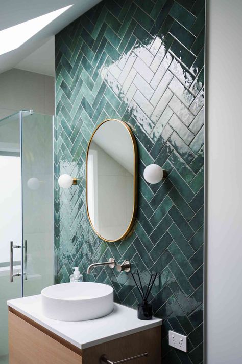 14 Bathroom Design Trends That’ll Take Off in 2024, According to Industry Pros Luxury Shower Ideas, Bathroom Wallpaper Trends, Unique Bathroom Tiles, Dark Green Bathrooms, Green Tile Bathroom, Bathroom Design Trends, Shower Fixtures, Luxury Shower, Unique Bathroom