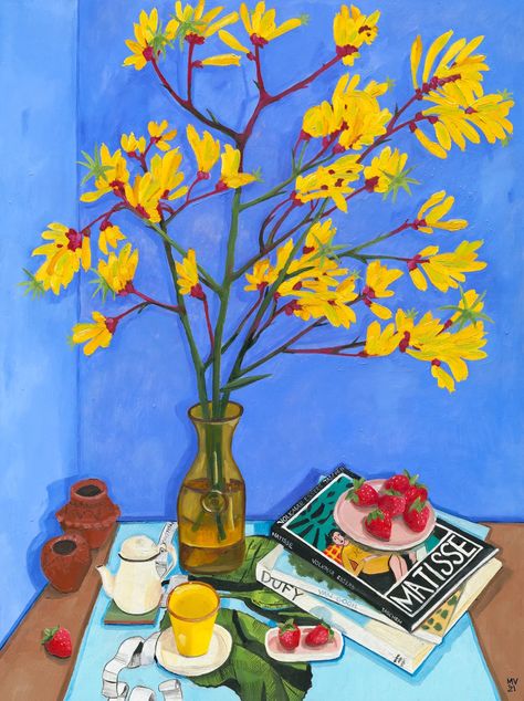 My 2022, Still Life Artists, Yellow Cups, Digital Signature, Kangaroo Paw, Painting Collage, Vase Shapes, Still Life Art, Textured Paper