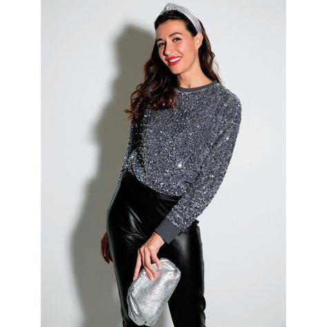 Silver sequin top