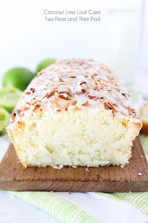 Coconut Lime Loaf Cake Recipe Lime Loaf Cake, Lime Loaf, Lime Glaze, Best Cake Ever, Sweet Lime, Loaf Cake Recipes, Pane Dolce, Lime Cake, Lime Recipes