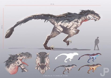 Animal Concept Art, Chun Lo, Creature Artwork, Fantasy Beasts, Alien Concept Art, Monster Concept Art, Creature Drawings, Dinosaur Art, Prehistoric Creatures