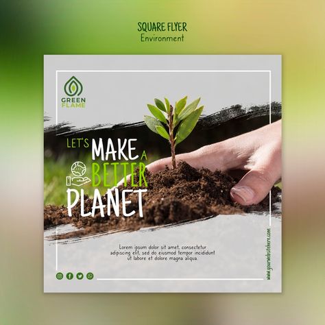 Banner template with hand planting tree | Free PSD File Square Poster, Banner Design Inspiration, Desain Editorial, Green Environment, Hands Holding, Banner Template Design, Social Media Banner, Social Media Design Graphics, Instagram Story Template