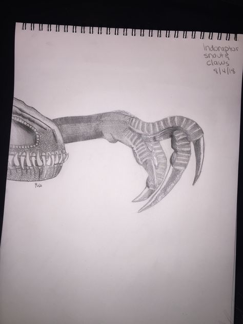 Jurassic World Dinosaur Drawing, Indoraptor Drawing, Jurassic World Drawing, Drawings From Movies, Indoraptor Art, Velociraptor Drawing, Jurassic World Poster, Star Wars Art Drawings, Jurassic World Indominus Rex