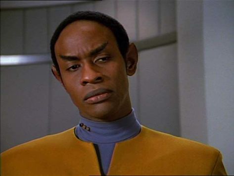 Tuvok from Star Trek: Voyager (played by Tim Russ). Star Trek Tattoo Enterprise, Star Trek Voyager Funny, Star Trek Voyager Ship, Vulcan Star Trek, Star Trek Tattoo, Star Trek Crew, Jeri Ryan, Uss Enterprise Star Trek, Star Trek Funny