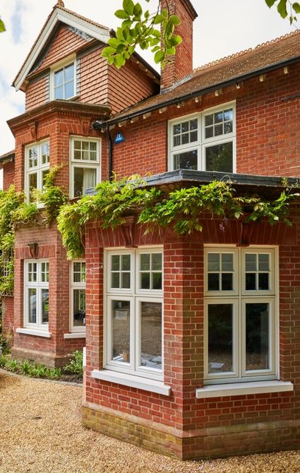 Timber casement windows restore Edwardian style to this family home 1930 Windows, House Windows Exterior, Edwardian Windows, Edwardian House Exterior, 1930s House Exterior, Window Seat Ideas, Red Brick House Exterior, Window Exterior, Exterior Windows