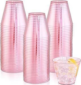 Red Plastic Cups, Plastic Tea Cups, Plastic Wine Glasses, Party Favors For Adults, Colorful Drinks, Cowgirl Birthday Party, Clear Cups, Frozen Cocktails, Pink Cups